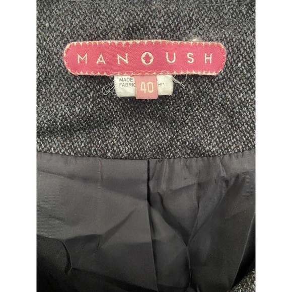 Manoush Anthro Tweed Blazer Jacket Button Bird Embellished Detail Gray 4… - Picture 7 of 8